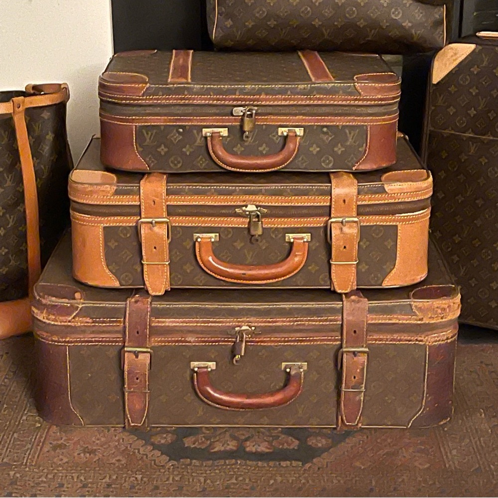 Louis Vuitton Vintage Stratos Luggage Trunk/Suitcase Stack, Set of Three - Picture 8 of 8